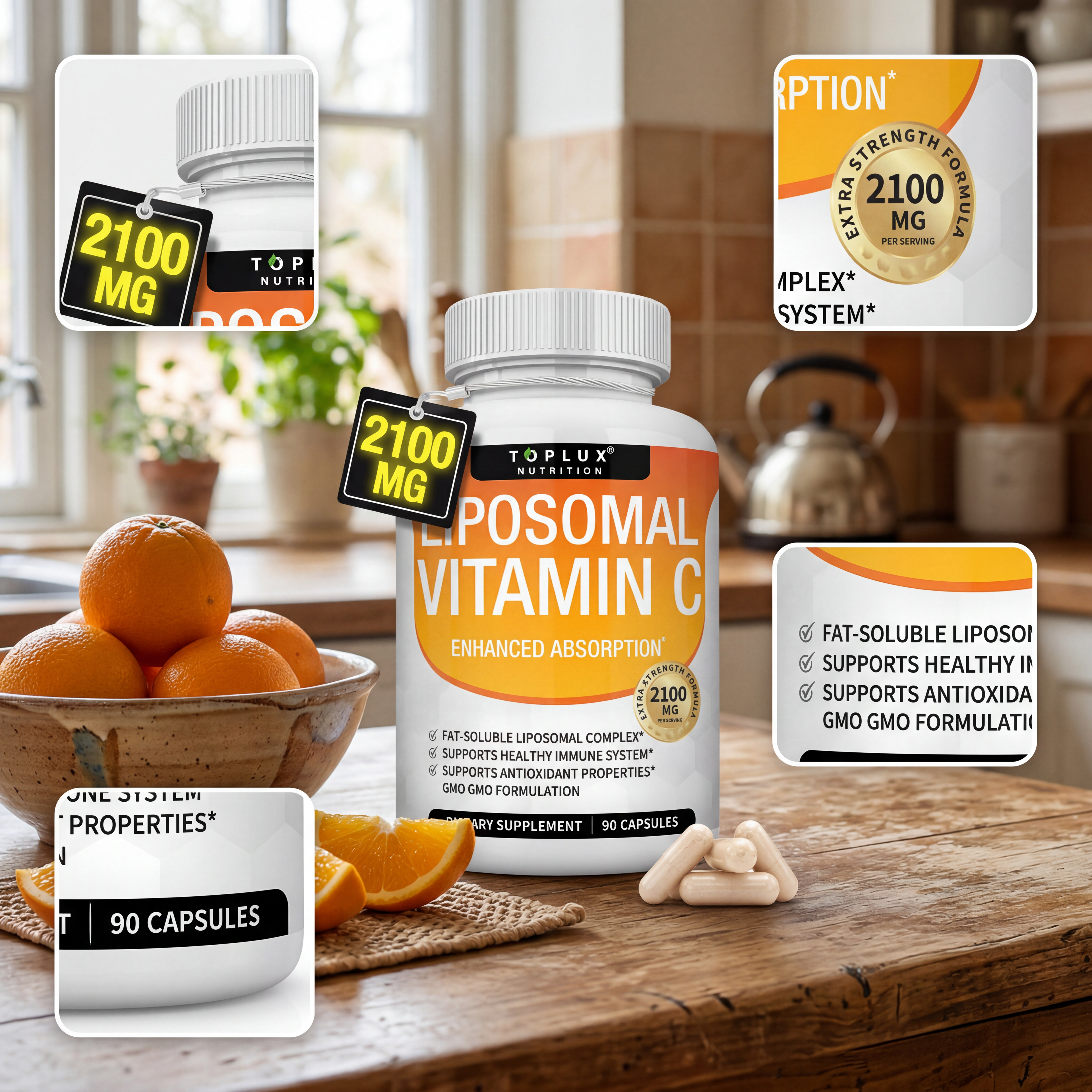VITAMINA C LIPOSOMAL 2100mg — Lo que la Crema No Pudo, lo Hace por Dentro